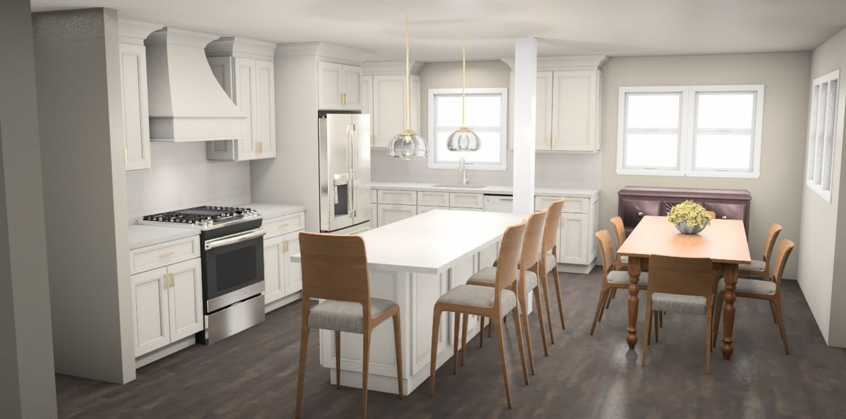 Hicksville kitchen remodel rendering